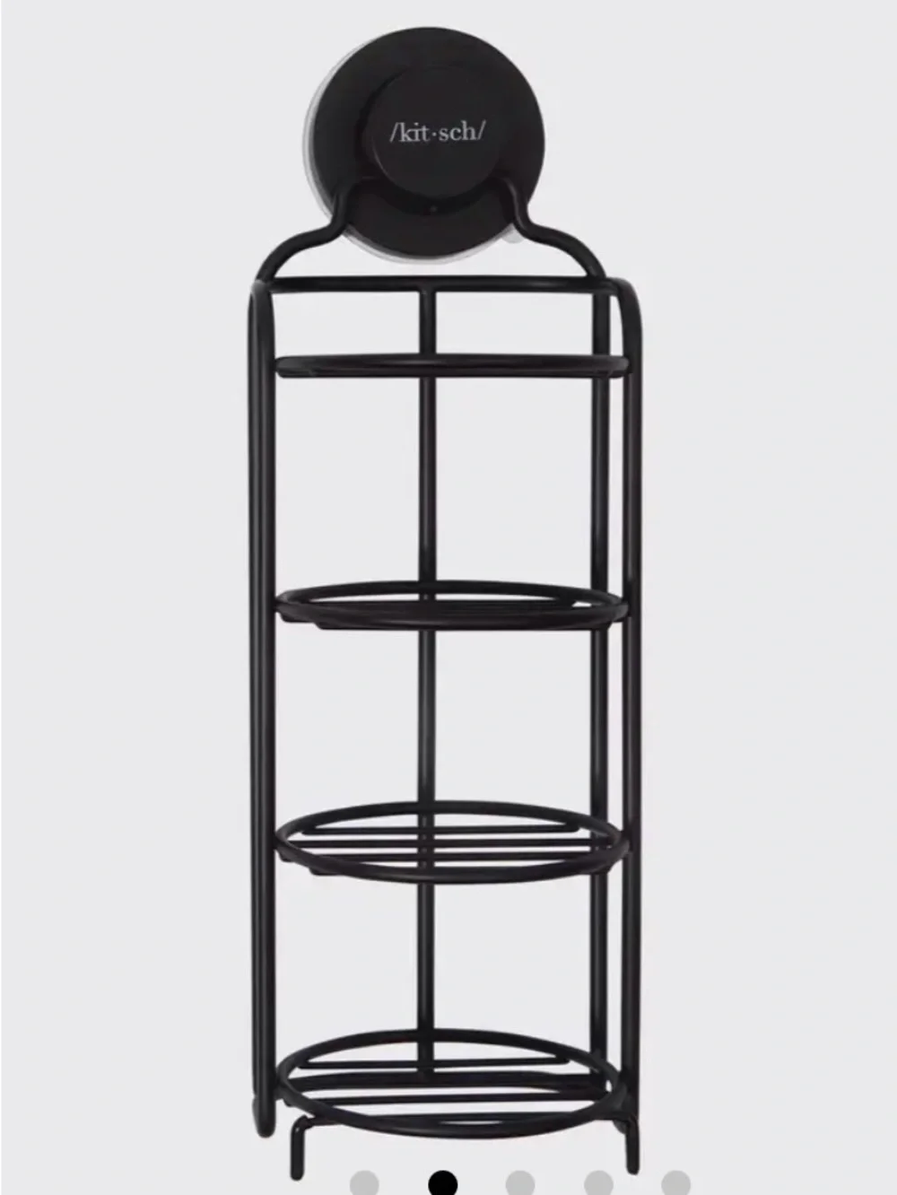 Kitsch Black Self-Draining Shower Caddy + Conditioner Bar Bag